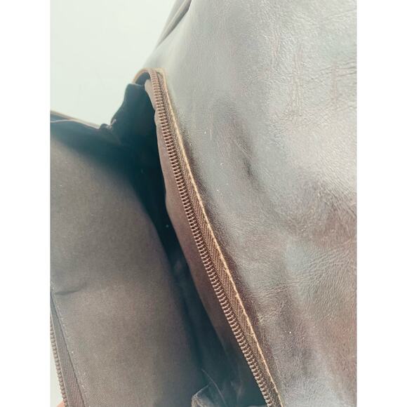 Vintage PVC Purse Brown Strap Pockets Zipper Snap Phone Pocket 10"x 9" Bag Retro - Picture 5 of 16